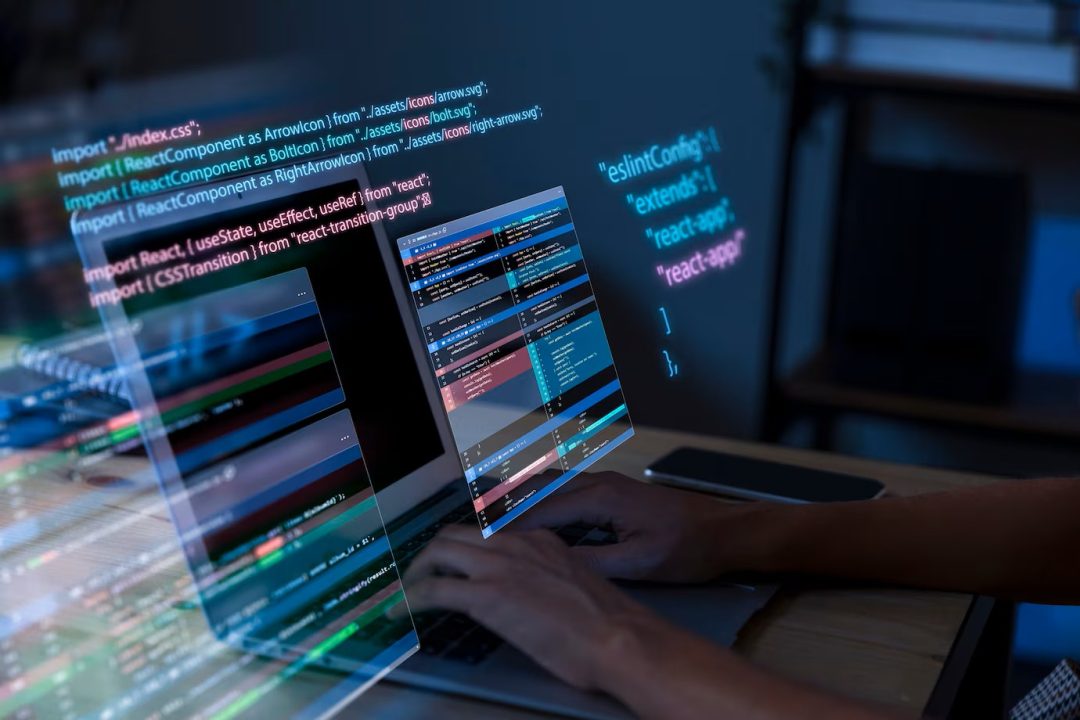 Software developer writing code